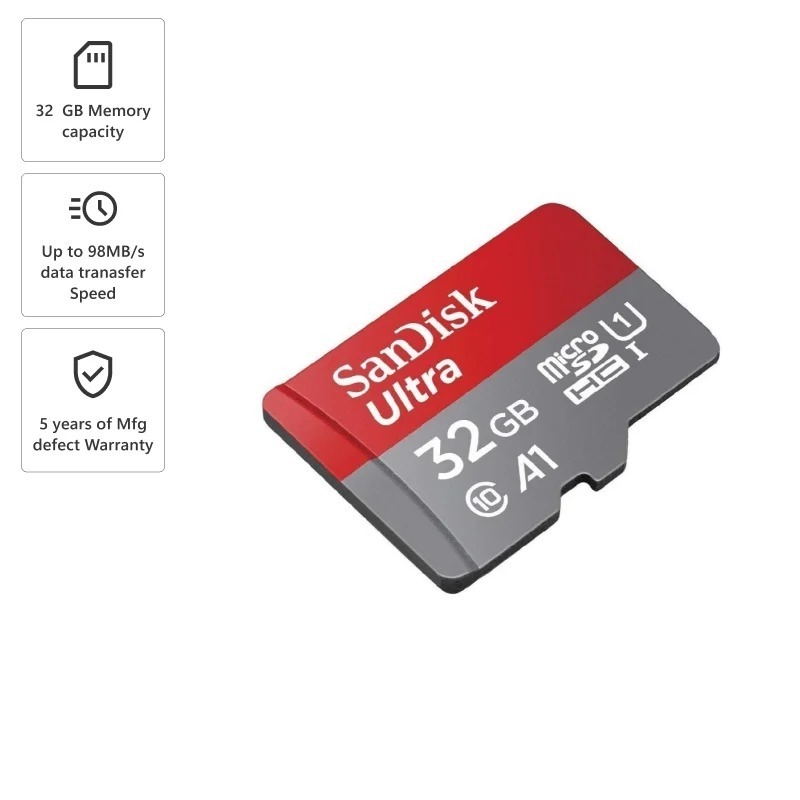 San disk Ultra Micro memory Card SDHC 32 Gigabyte Multipurpose Class 10 Memory - Card Speed up to 98 MB Per Second