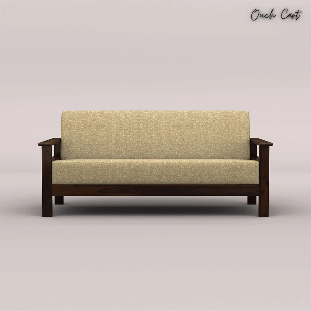 Best Deal 3+1+1 Wooden Sofa Set (Walnut Finished) Trendy Designed Sofa Set For Sale By Indian Exporters