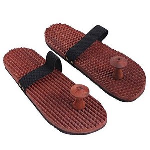 Wooden Relaxing Acupressure Slippers for Good Health in Sheesham Wood