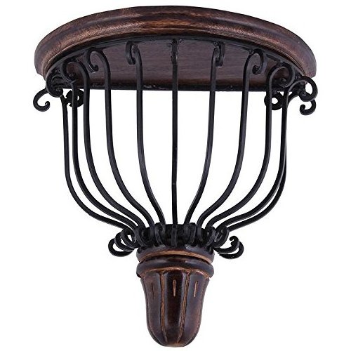 Mango Wood and Wrought Iron Wooden Wall Bracket