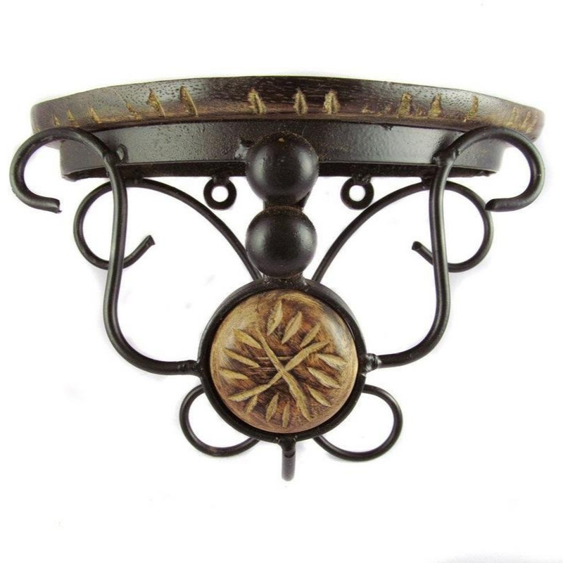 Beautiful Wood & Wrought Iron Small Wall Bracket