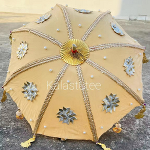 Handmade Colorful Embroidery Design Small Size Decorative Umbrellas with Lace Work in Many Colors for Wedding Event Decoration