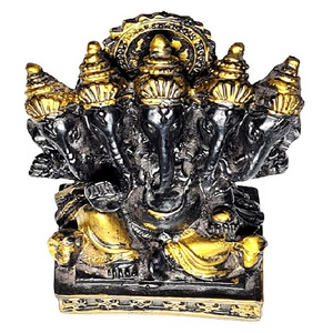 Black Panchmukhi Ganesh Idol /Ganesha murti 5 face Ganesh ji/ Ganesha Home Decoration Elephant God Ganesh Hindu Ganesha Figurine