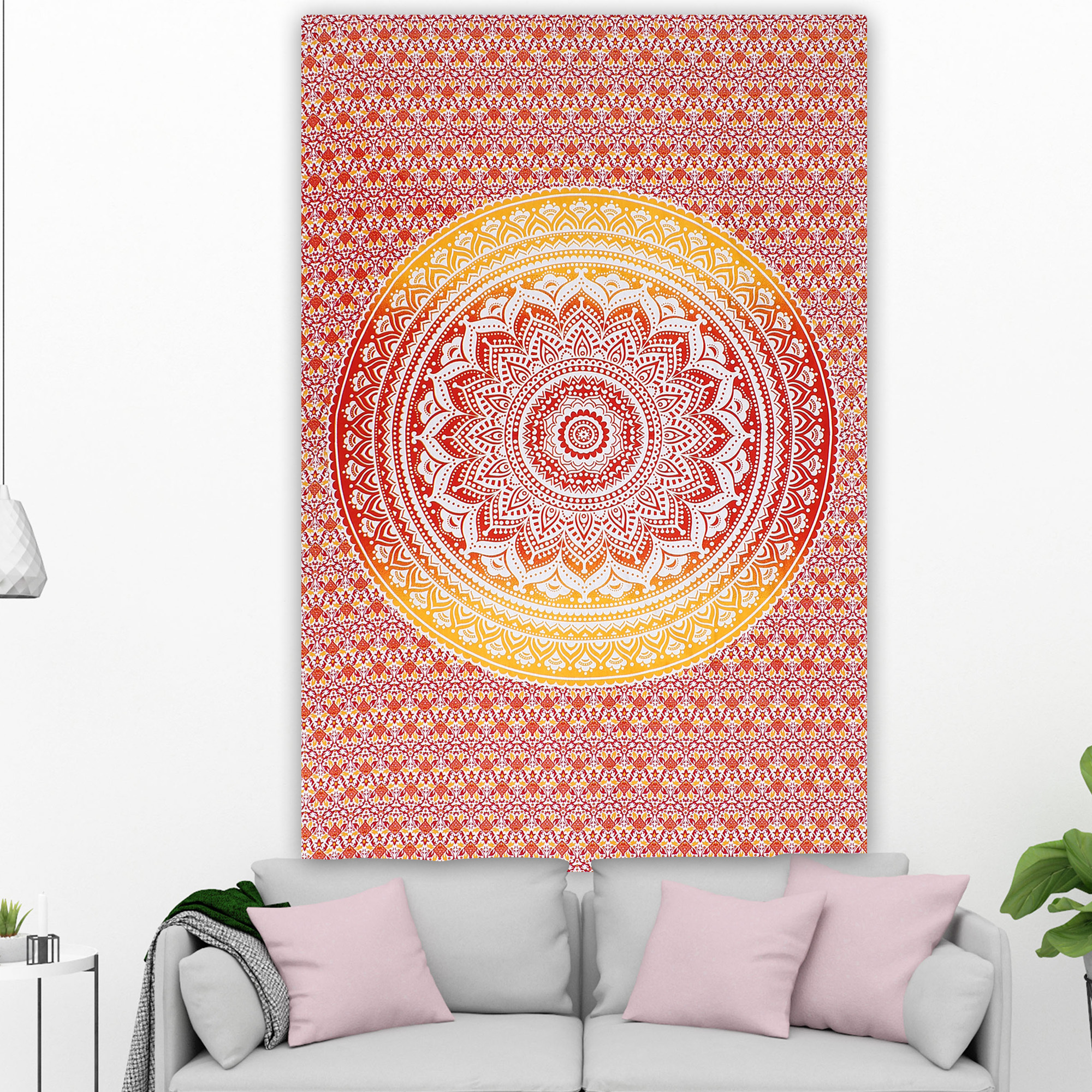 Trendy Wall Tapestry Wall Hanging Indian Mandala Bohemian Hippie Tapestries 100 % Cotton Bedspread Twin King Size Wall Decor