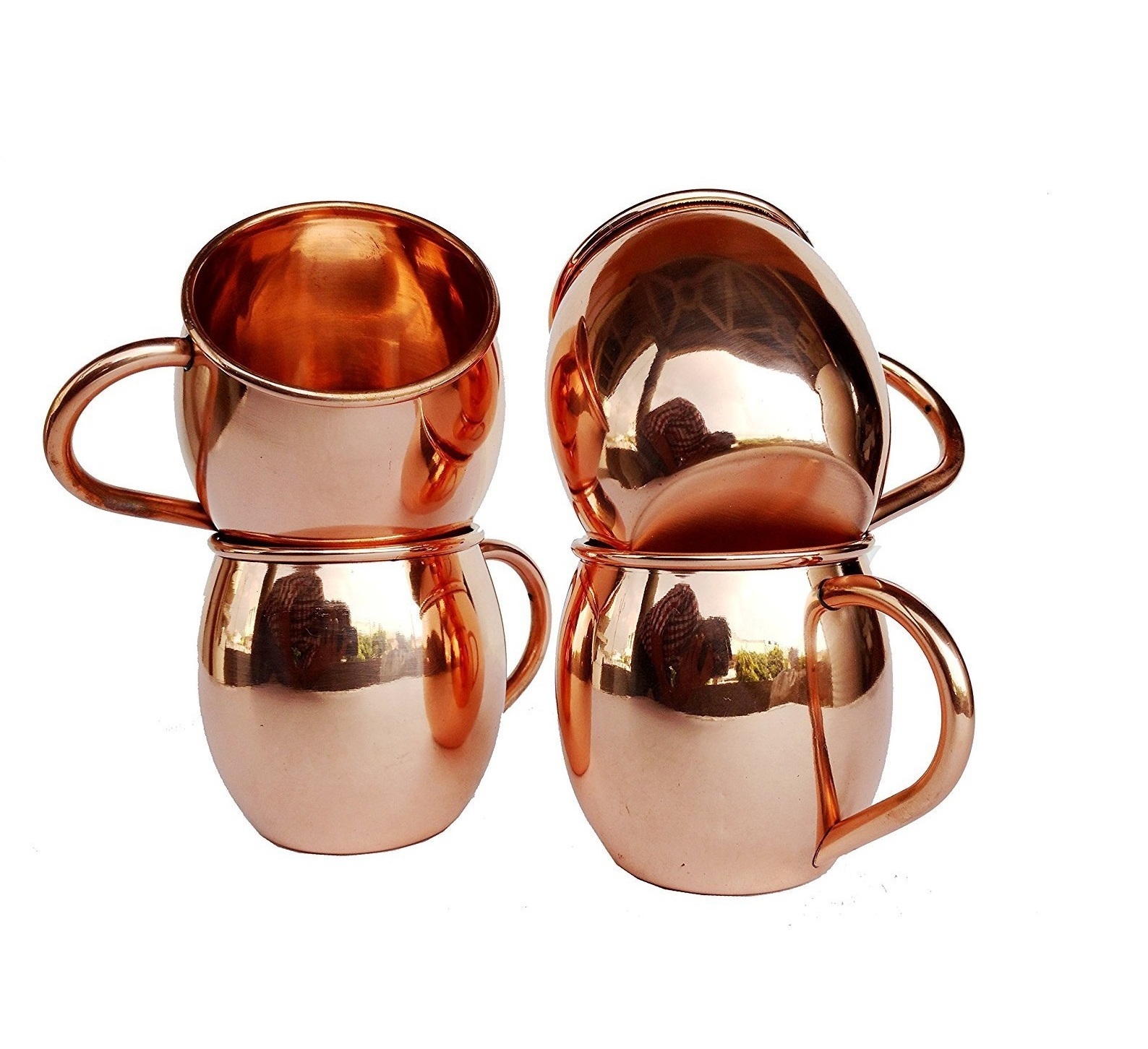 Wholesale  Pure Copper Hammered Mug with copper handle 600ml Solid Copper Cups for Ginger Beer, Whiskey, Vodka gift idea