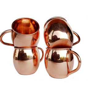 Wholesale  Pure Copper Hammered Mug with copper handle 600ml Solid Copper Cups for Ginger Beer, Whiskey, Vodka gift idea