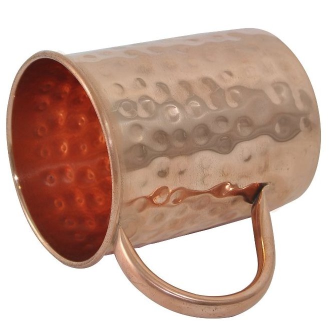 Trendy Wholesale Pure Copper Hammered Mug long 600ml Solid Copper Cups for Ginger Beer, Whiskey, Vodka gift idea