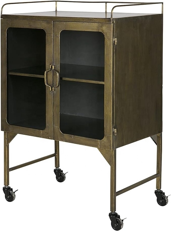 Versatile Rolling Metal Storage Cabinet with Locking Wheels Industrial Style File Cabinet for Home Office