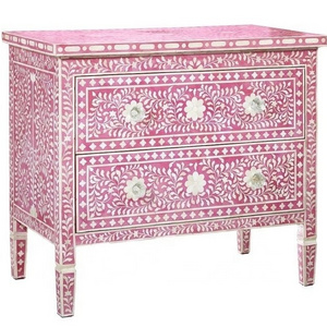 Bone inlay cabinet with two drawers Wholesale Manufacturer furniture cabinet from india Handmade