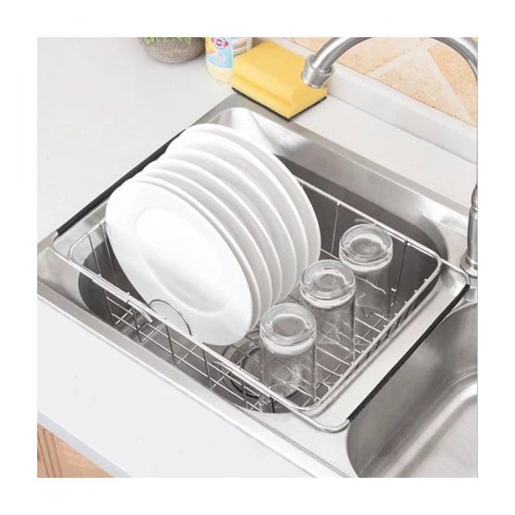 Quality assured Dish Drying Rack Expandable Stainless Steel Over Sink Drainer Counter Utensil available in large quantity India