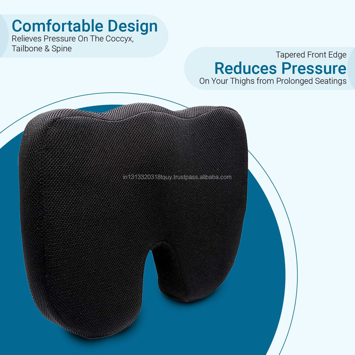 Memory Foam Seat Cushion Orthopedic Pillow for Coccyx Back Pain Relief memory foam seat