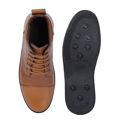 OEM High quality 100%  leather tan brown  boot for men from India shoes for men leather boot for men