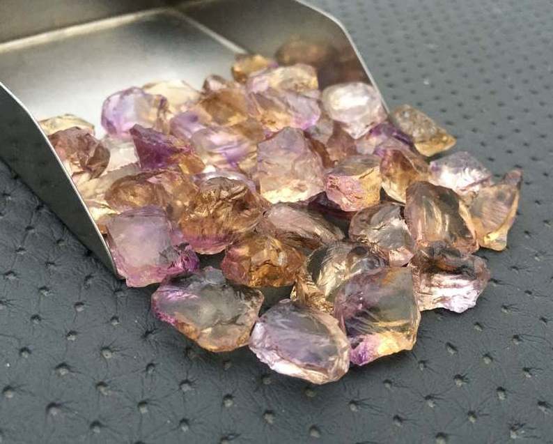 10 Pieces Natural Ametrine Gemstone Multi Color Rough Untreated Loose Stone For Jewelry Making Beads