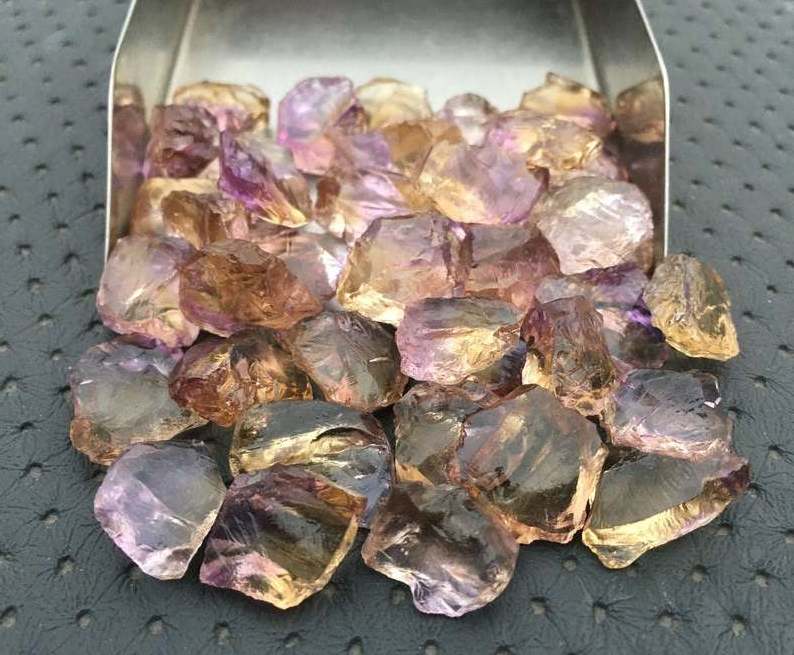 10 Pieces Natural Ametrine Gemstone Multi Color Rough Untreated Loose Stone For Jewelry Making Beads