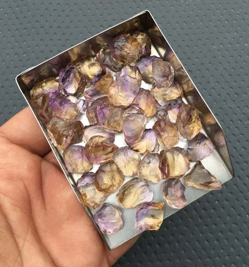 10 Pieces Natural Ametrine Gemstone Multi Color Rough Untreated Loose Stone For Jewelry Making Beads