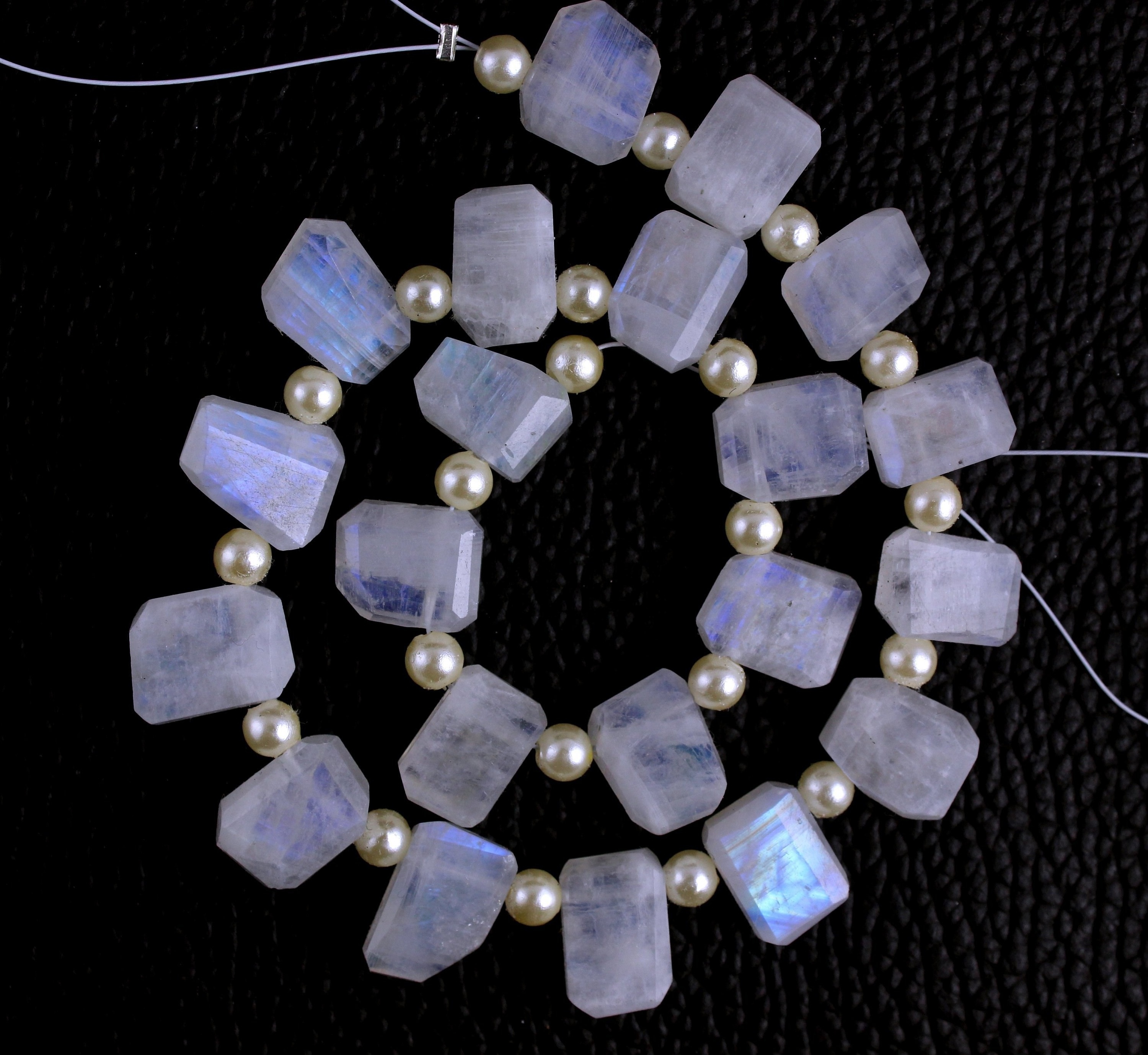 Awesome Quality 1 Strand Beautiful Faceted Nuggets Shape Beads Natural Rainbow Moonstone Blue Fire Gemstone Beads