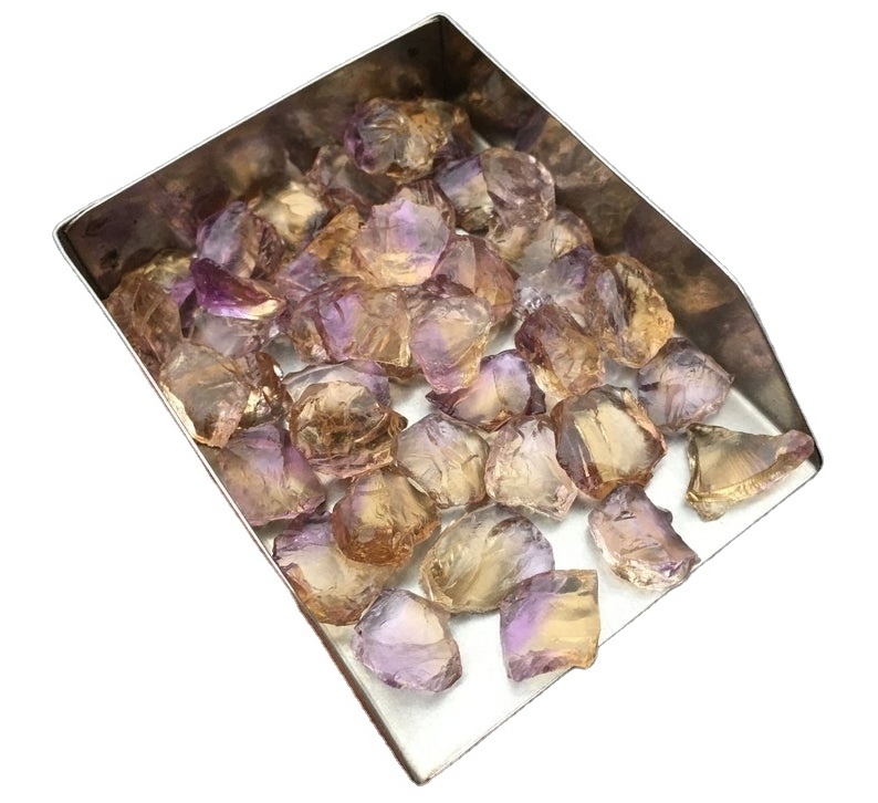 10 Pieces Natural Ametrine Gemstone Multi Color Rough Untreated Loose Stone For Jewelry Making Beads