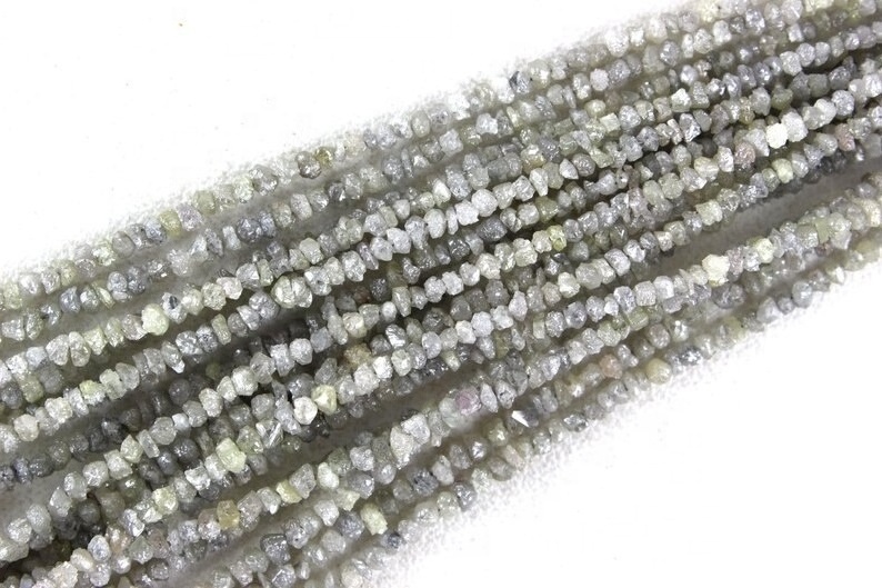 Natural White Diamond Gemstone Uncut Chips Rough 1 Strand Genuine Beautiful Making Jewelry Beads  Wholesale Manufacturer Genuine