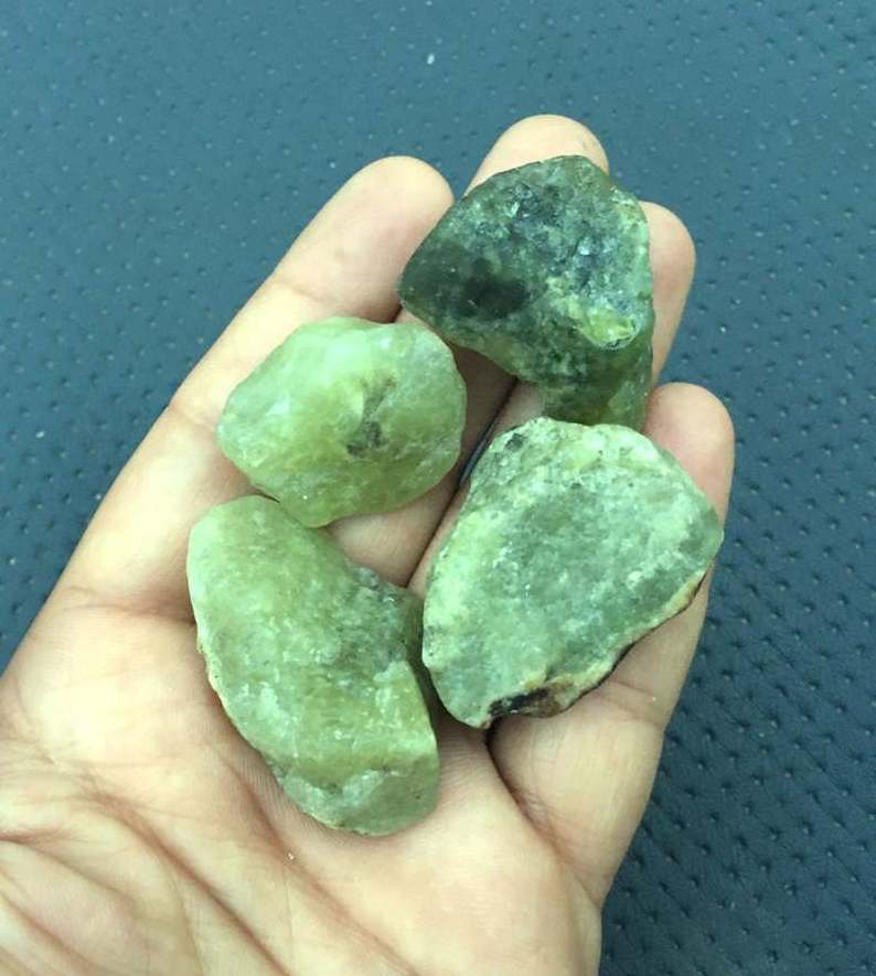 5 Piece Natural Green Garnet Gemstone Loose Untreated Stone Rough Good Quality Making Jewelry Wholesale