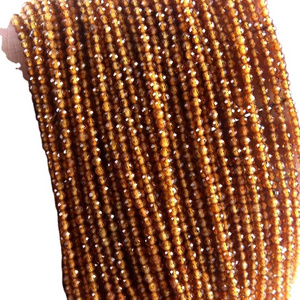 Wholesale Discounted Offer 12.5" Long Strand Natural Hessonite Gemstone Micro Faceted Rondelle Beads Necklace