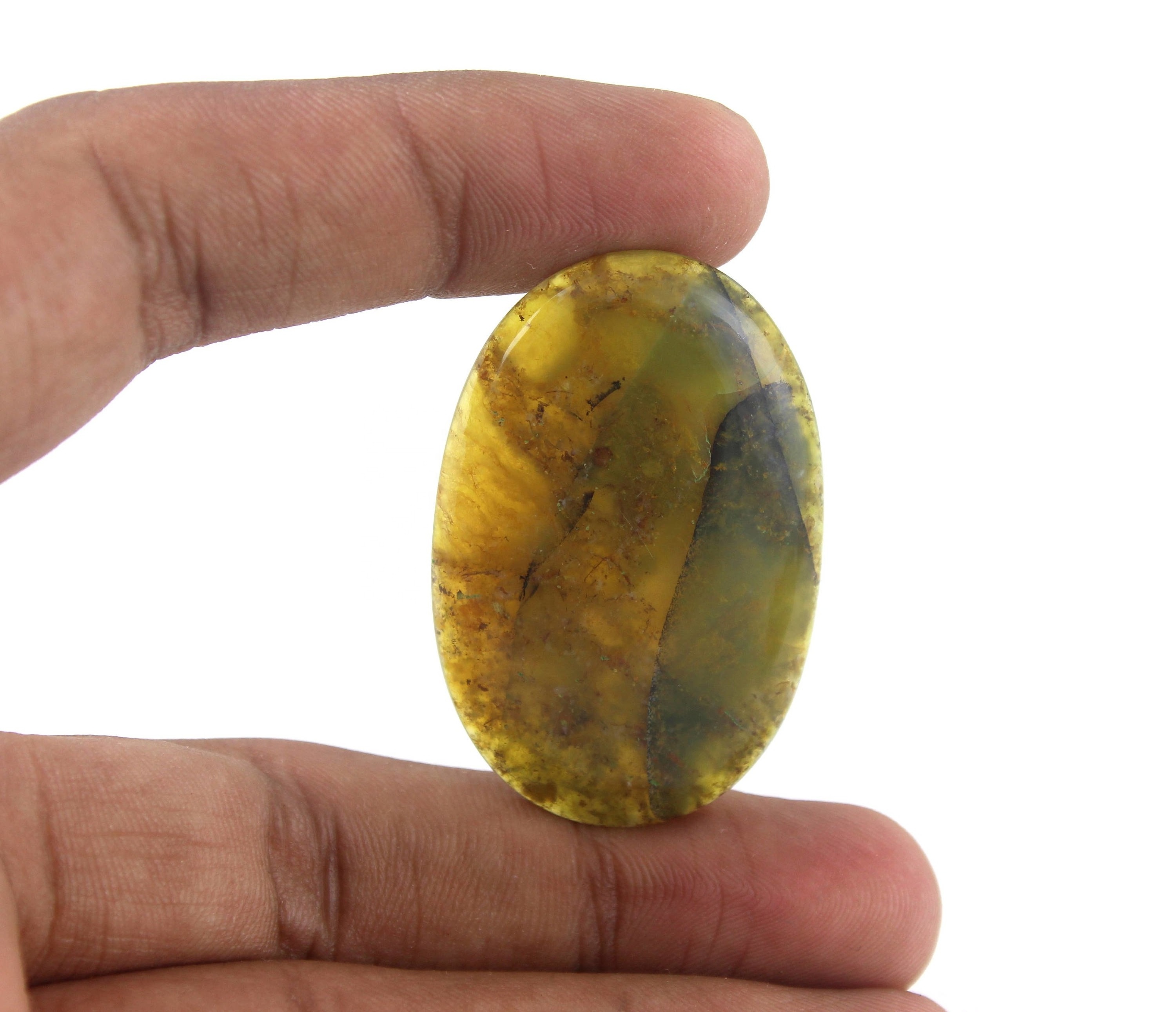 Best Quality Smooth Oval Shape Cabochons Natural Moss Agate loose Gemstone Jewelry Making Stone Collection Style Cut