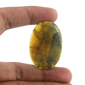 Best Quality Smooth Oval Shape Cabochons Natural Moss Agate loose Gemstone Jewelry Making Stone Collection Style Cut