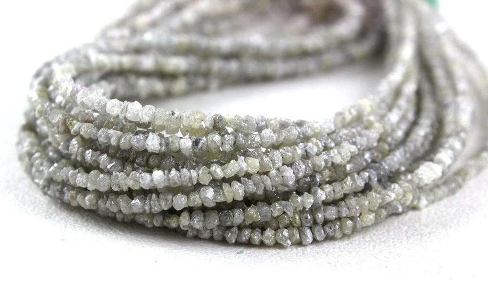 Natural White Diamond Gemstone Uncut Chips Rough 1 Strand Genuine Beautiful Making Jewelry Beads  Wholesale Manufacturer Genuine