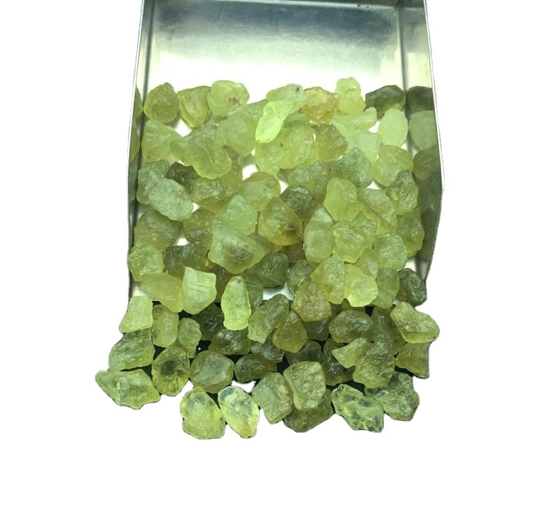 50 Piece Natural Green Garnet Untreated Loose Gemstone High Quality Indian Rough Wholesaler Making Jewelry Raw