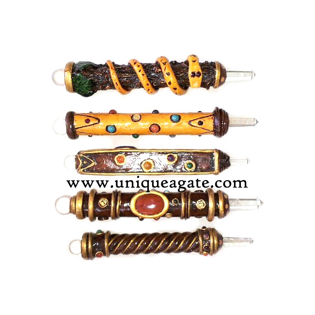 Tibetan Mix Chakra Obelisk Healing Wand With Crystal ball Crystal For Reiki Healing And Crystal Healing Stone