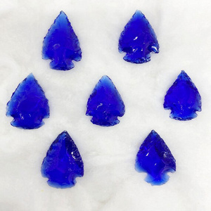 Dark Blue Color Glass Arrowheads Natural Healing Stone for Meditation & Positive Energy Gemstone