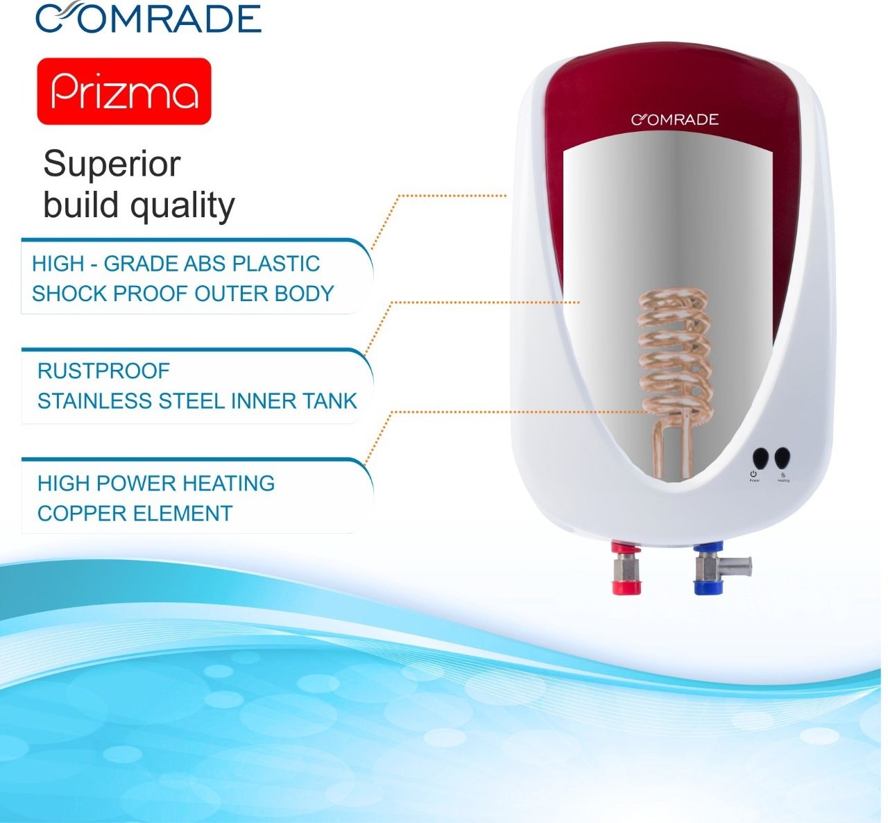 Hot cooling Mini instant 3.5KW 230V shower and kitchen water heater shower electric geyser water heater