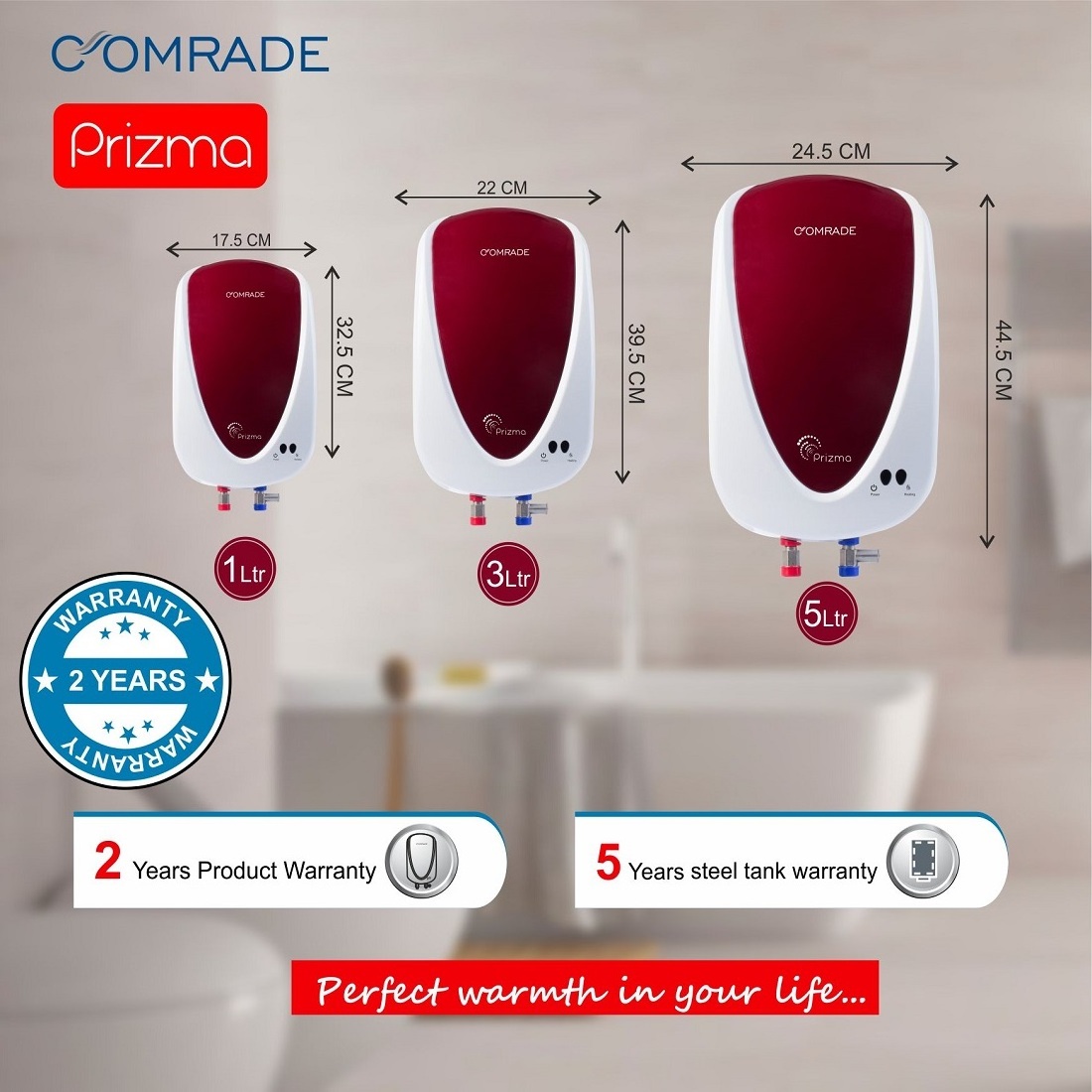 COMRADE PRIZMA Electric Water Heater Instantaneous Electric Hot Water Heaters Instant Electric Shower Water for Bath broilern