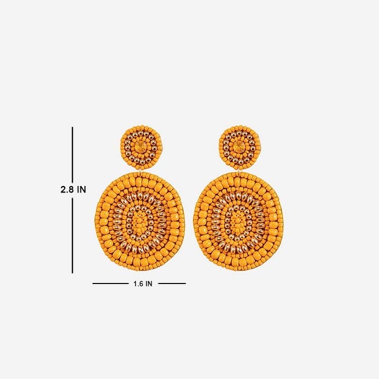 Embroidery shirt earring with stones & handmade beaded material for Party Wholesale Embellished Jewellery handcraft RFB-063