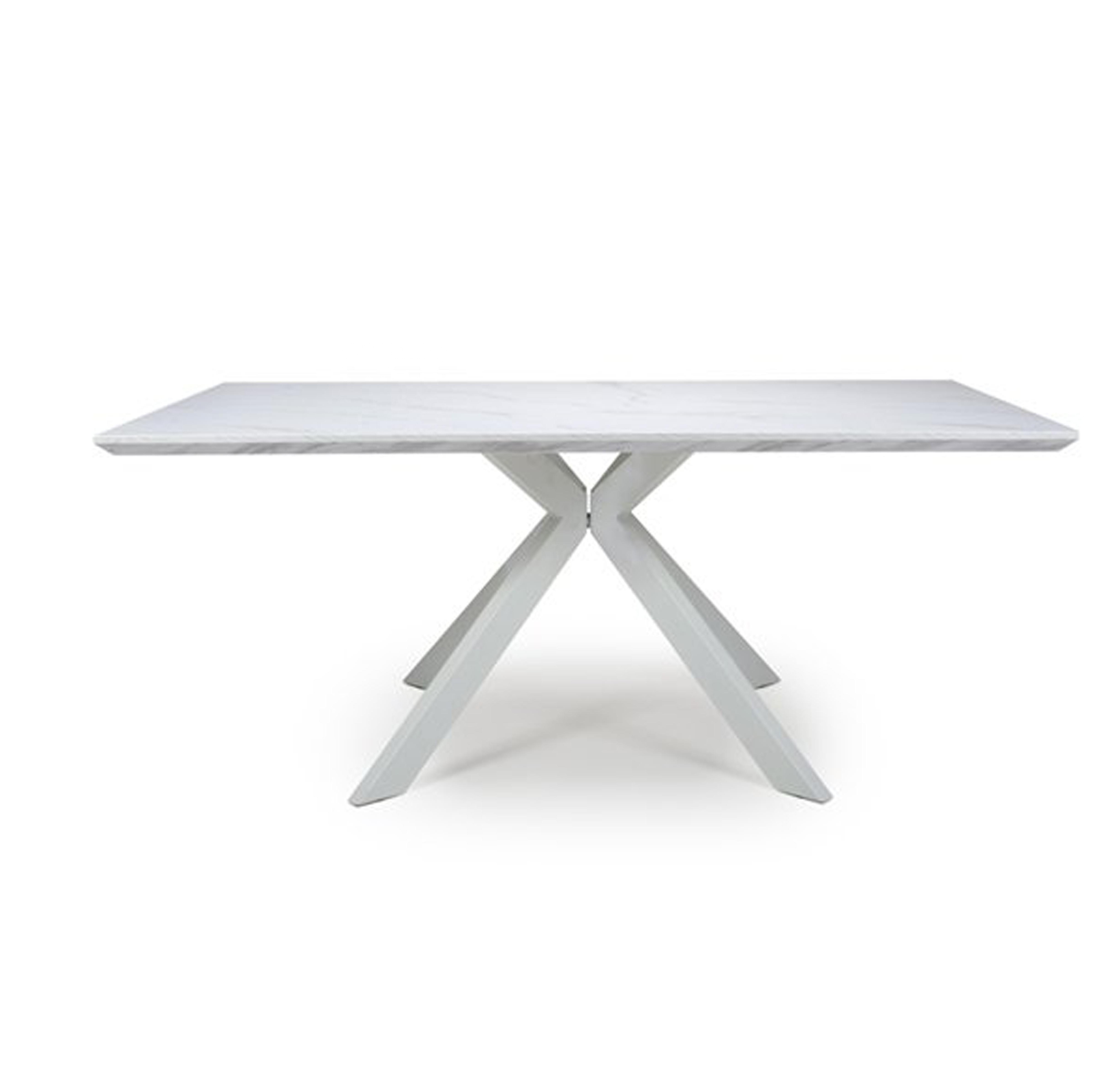 New Classic Luxury Modern Design Large Extending Dining Table In Marble Top Metal Leg