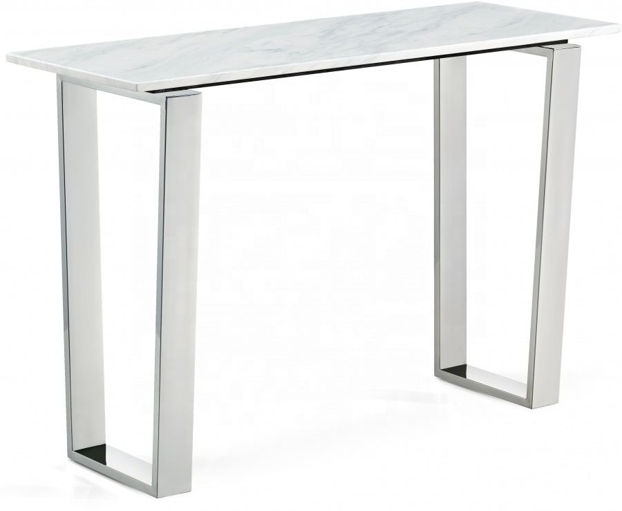 Best Modern New Design White Marble Carlton Chrome Stainless Steel Console Table