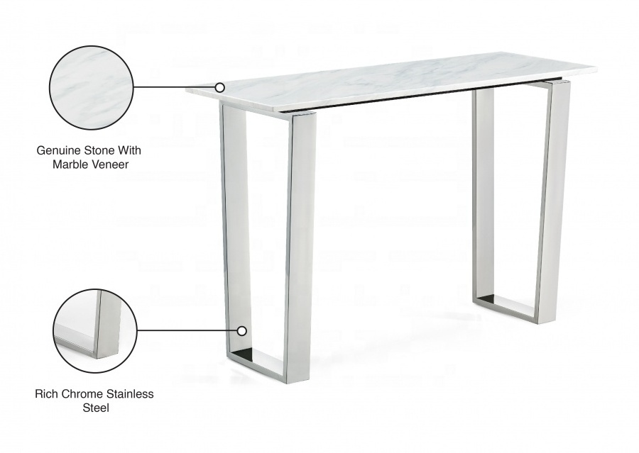 Best Modern New Design White Marble Carlton Chrome Stainless Steel Console Table