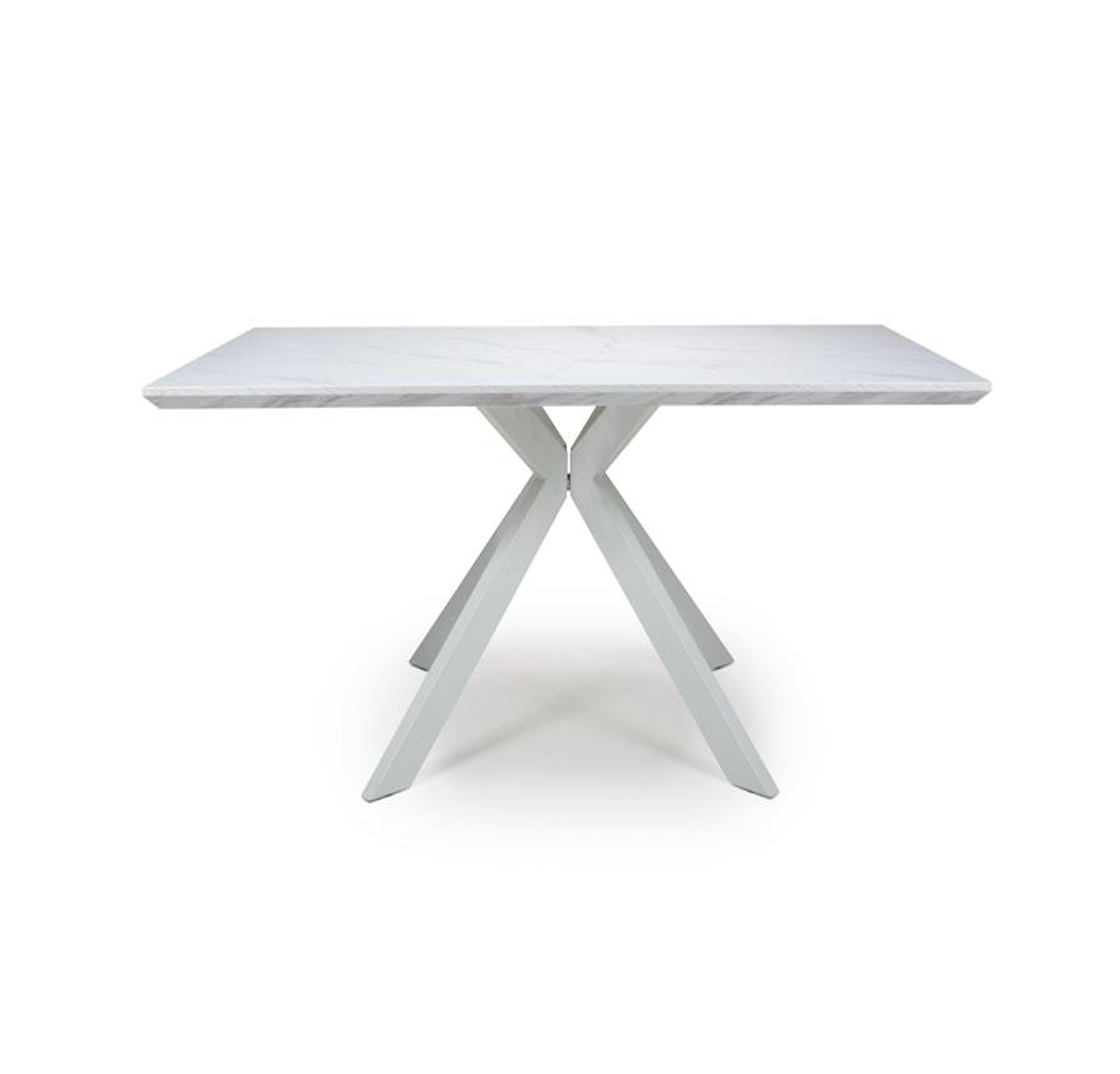 New Classic Luxury Modern Design Large Extending Dining Table In Marble Top Metal Leg