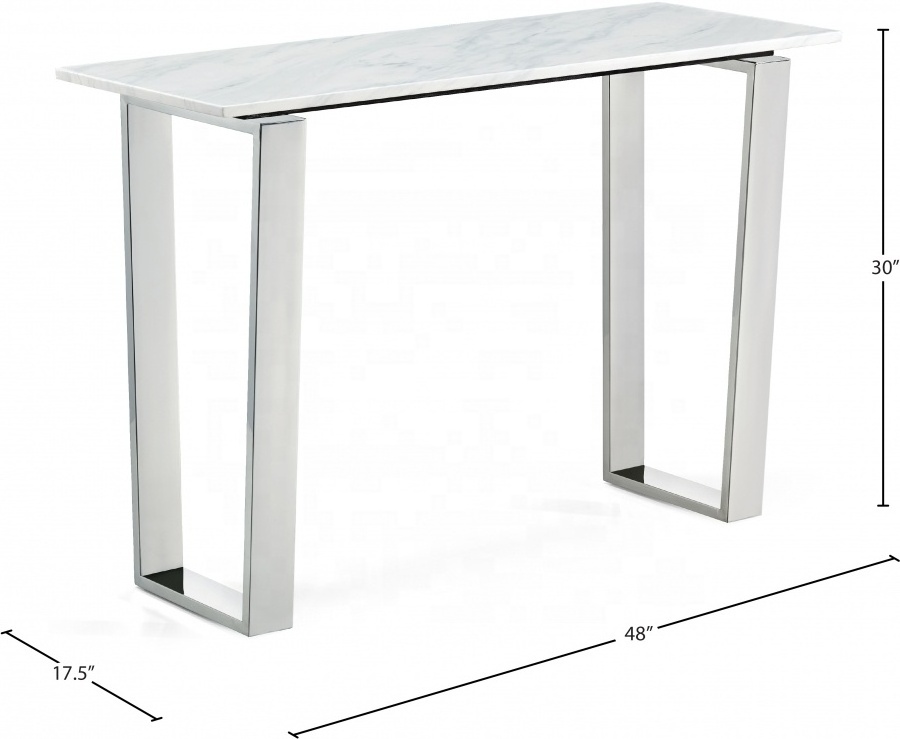 Best Modern New Design White Marble Carlton Chrome Stainless Steel Console Table