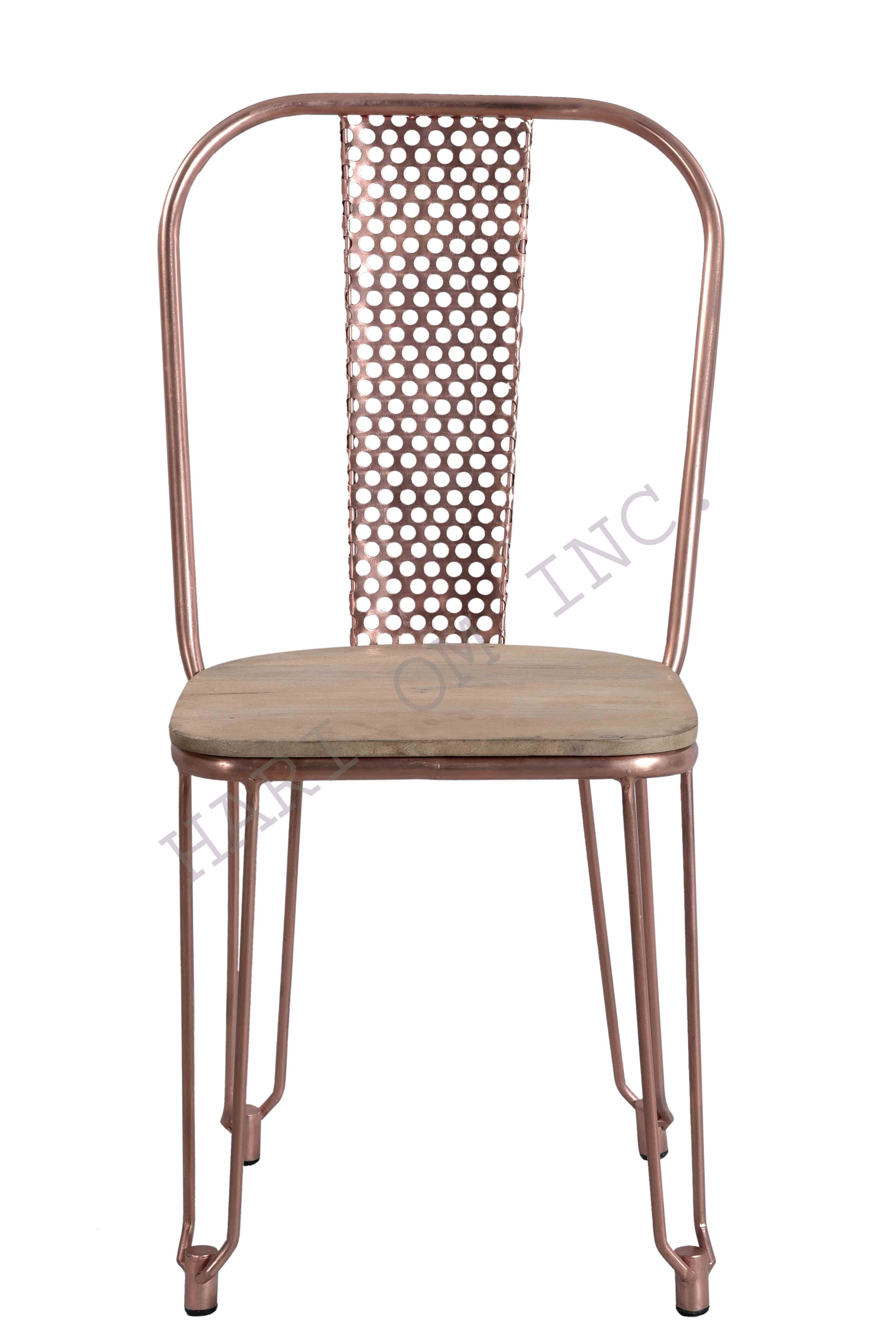 GATSBY INDUSTRIAL NET IRON CHAIR WITH WOODEN TOP