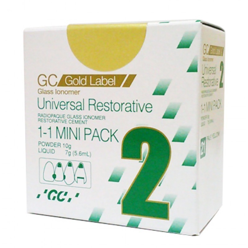 GC Gold Label 2 Universal Glass Ionomer Cement 10g Powder 7g Liq gc composite dental material