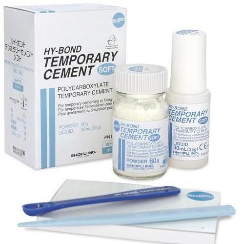 Hy-Bond Soft Temporary non eugenol polycarboxylate Dental Cement for crown fixation cavity preparation 60g/35g