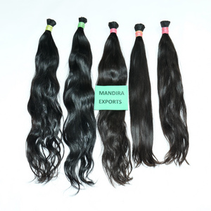 100% Wholesale Natural caticle aligned none chemical processing remy virgin weave wavy vendor indian temple human hair