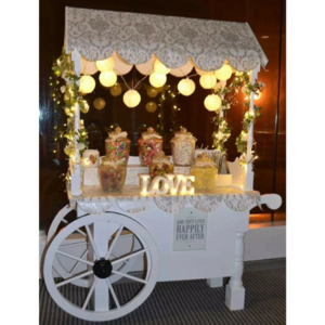 2022 WOWORK fushun ins DIY 3D wedding decoration ins style custom metal ice cream sweet candy cart for baby birthday party