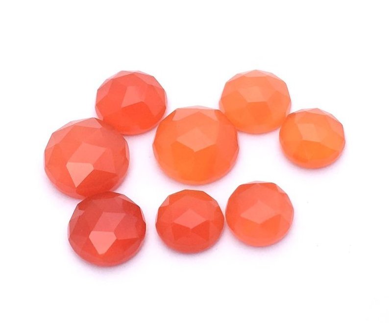 Carnelian 3mm Natural Gemstone Round Rose Cut Cabochon Wholesale Price Natural Top Quality Stone Natural Good Orange Color Stone