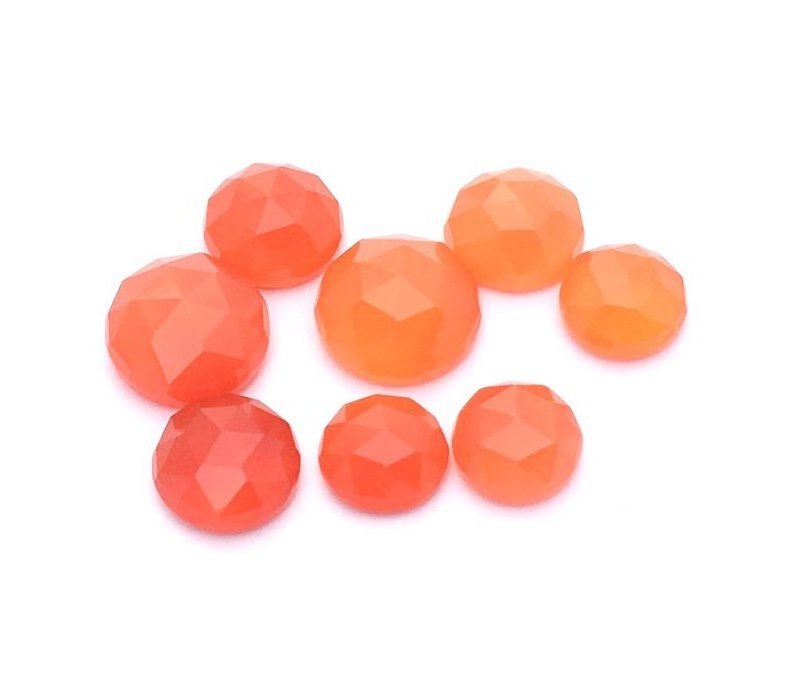 Carnelian 3mm Natural Gemstone Round Rose Cut Cabochon Wholesale Price Natural Top Quality Stone Natural Good Orange Color Stone