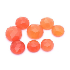 Carnelian 3mm Natural Gemstone Round Rose Cut Cabochon Wholesale Price Natural Top Quality Stone Natural Good Orange Color Stone