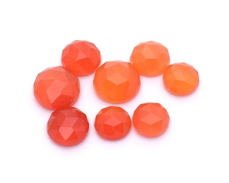 Carnelian 3mm Natural Gemstone Round Rose Cut Cabochon Wholesale Price Natural Top Quality Stone Natural Good Orange Color Stone