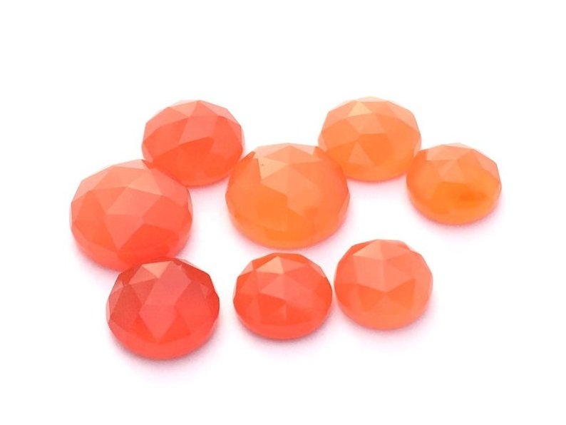 Carnelian 3mm Natural Gemstone Round Rose Cut Cabochon Wholesale Price Natural Top Quality Stone Natural Good Orange Color Stone