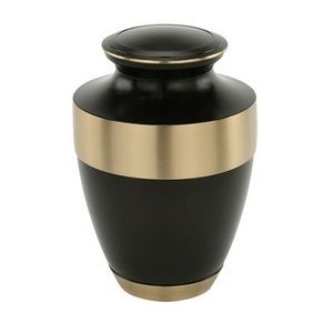 Top Quality Matte Black and Golden Memorial Urns Painted Finishing Design Pet Cremation Urns funeral urns from Indian Wholesale