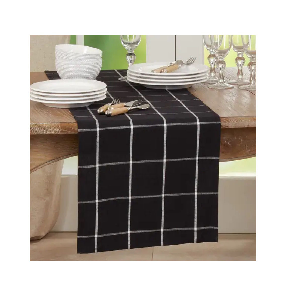 Multi Functional Decor 100% Cotton Portable Foldable Table Runners Perfect For Breakfast Lunch Table Cloth